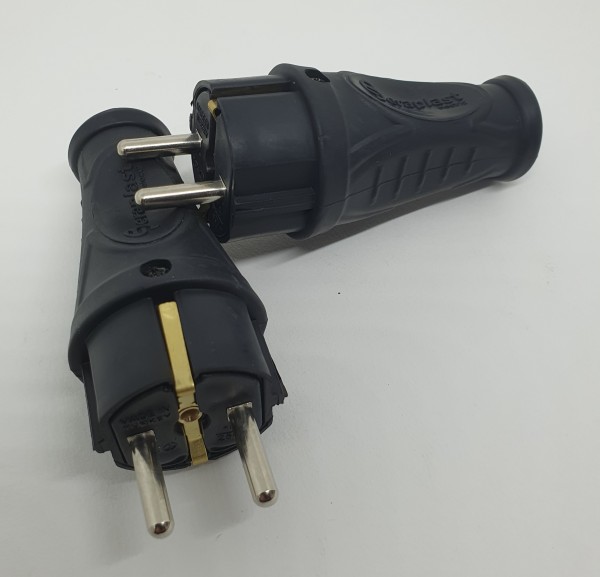 Grounded Male Plug black 250V / 16A
