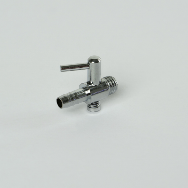 Schlauchanschluss 1-fach-Metall-Absperrhahn 4/6mm Messing vernickelt