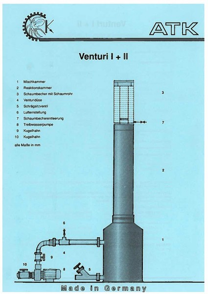 Eiweißabschäumer Venturi-2 mit Pumpe 270Watt 9.000Liter Wasserdurchsatz