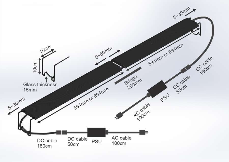 Wing 2 smart LED Fixture for marine Aquarium - - Bluetooth iOS