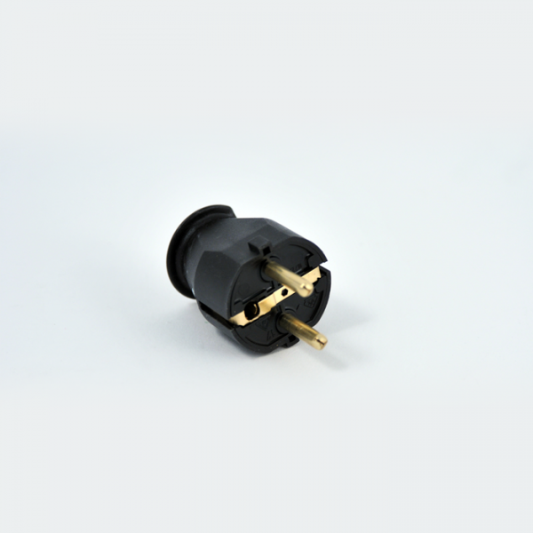 Schutzkontakt-Stecker Selbstmontage 3-adrig schwarz
