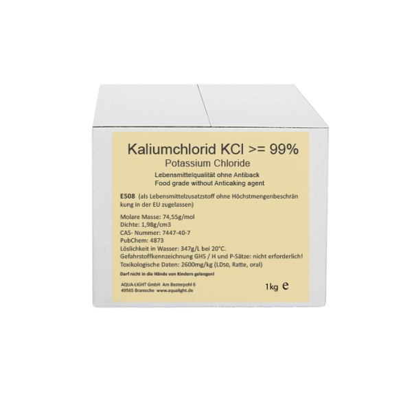 Kaliumchlorid KCl E508 FCC Lebensmittelqualität >=99%