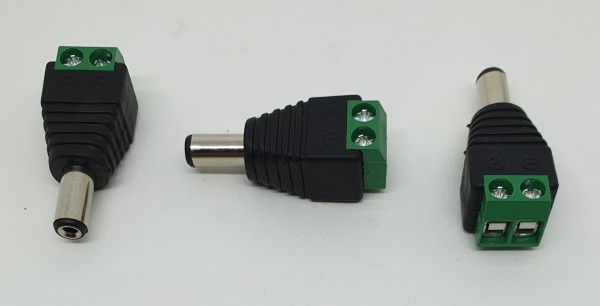 Verbinder-Stecker 5,5x2,1mm auf Schraub